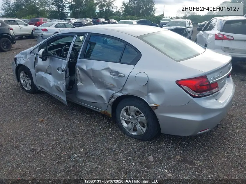 2014 HONDA CIVIC VIN 2HGFB2F40EH015127 — фото 3