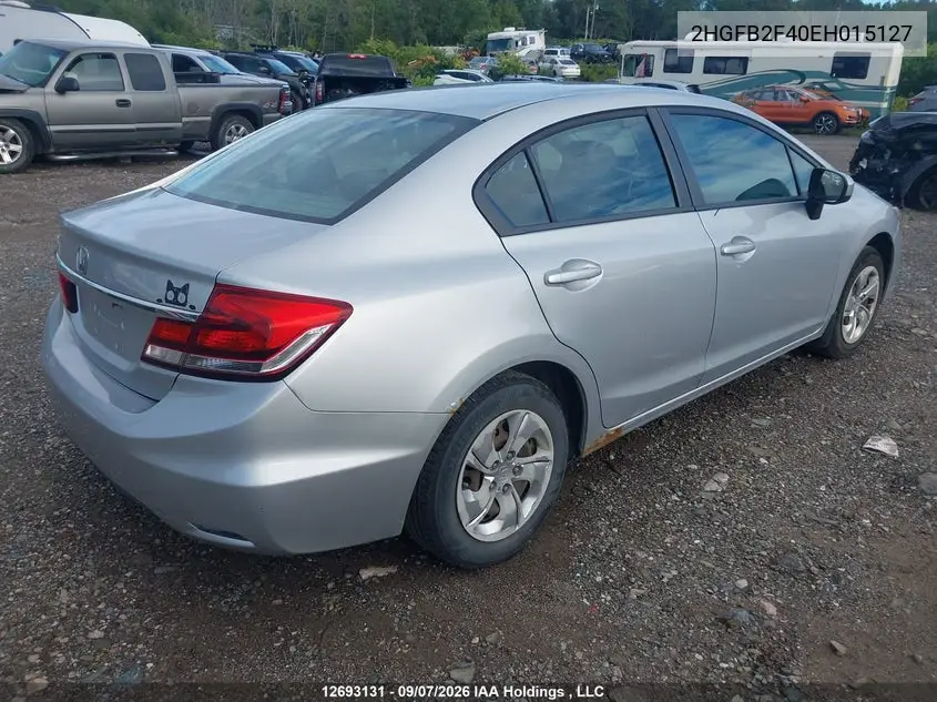 2014 HONDA CIVIC VIN 2HGFB2F40EH015127 — фото 4