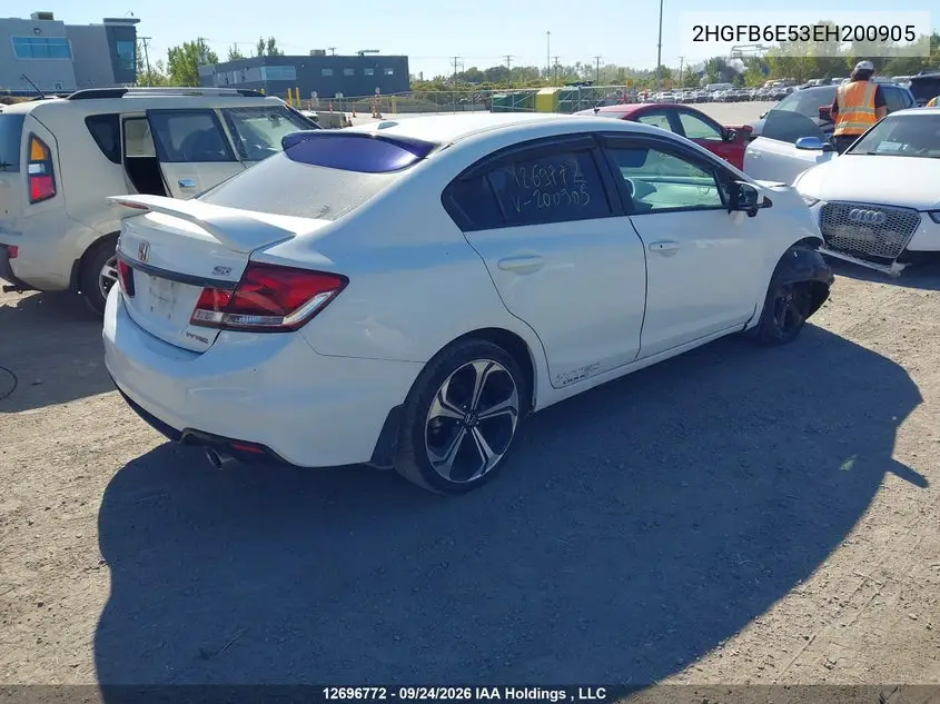 2014 HONDA CIVIC VIN 2HGFB6E53EH200905 — фото 4