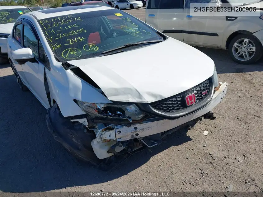 2014 HONDA CIVIC VIN 2HGFB6E53EH200905 — фото 6