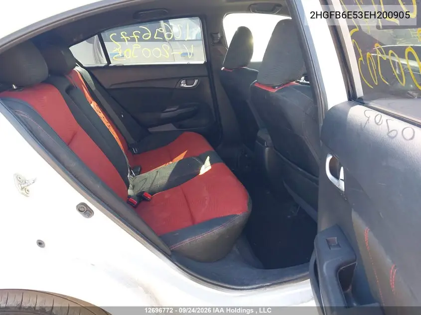 2014 HONDA CIVIC VIN 2HGFB6E53EH200905 — фото 8