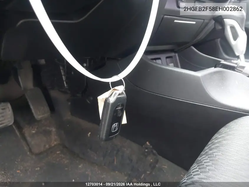 2014 HONDA CIVIC VIN 2HGFB2F58EH002862 — фото 11