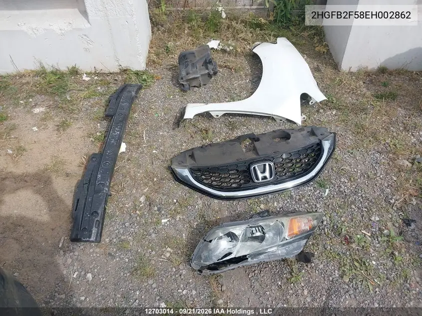 2014 HONDA CIVIC VIN 2HGFB2F58EH002862 — фото 12
