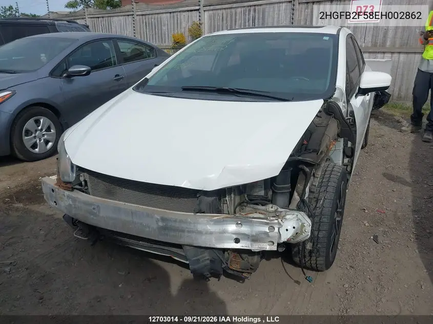2014 HONDA CIVIC VIN 2HGFB2F58EH002862 — фото 13