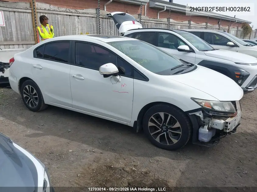 2014 HONDA CIVIC VIN 2HGFB2F58EH002862 — фото 14
