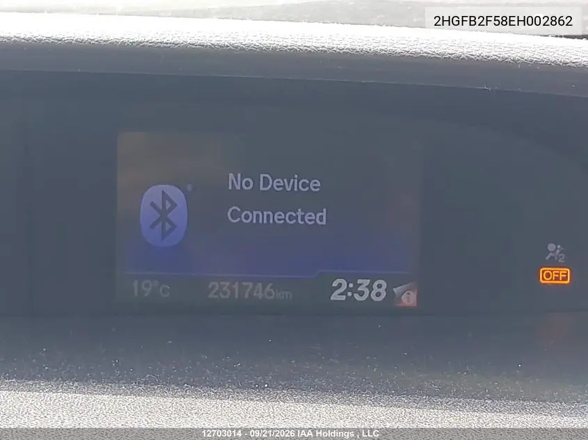 2014 HONDA CIVIC VIN 2HGFB2F58EH002862 — фото 16