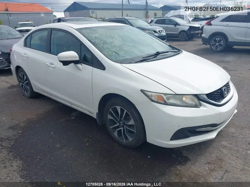 HONDA CIVIC 2014, VIN 2HGFB2F50EH036231