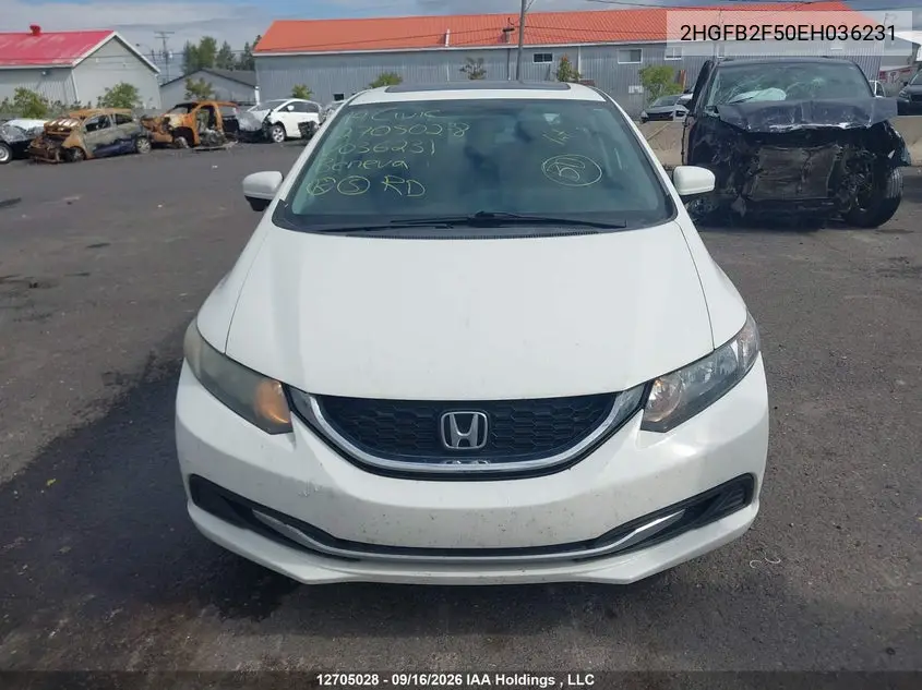 2014 HONDA CIVIC VIN 2HGFB2F50EH036231 — фото 12