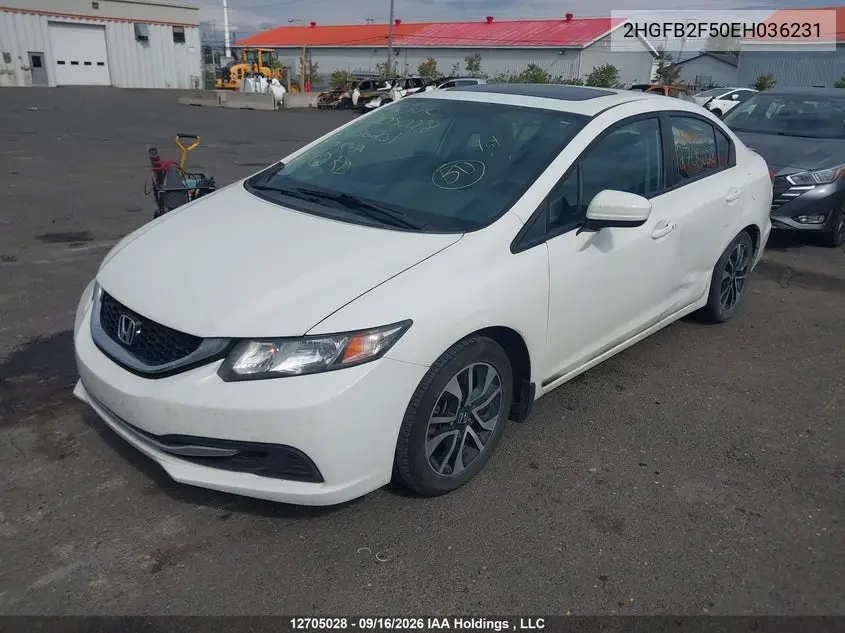 2014 HONDA CIVIC VIN 2HGFB2F50EH036231 — фото 2