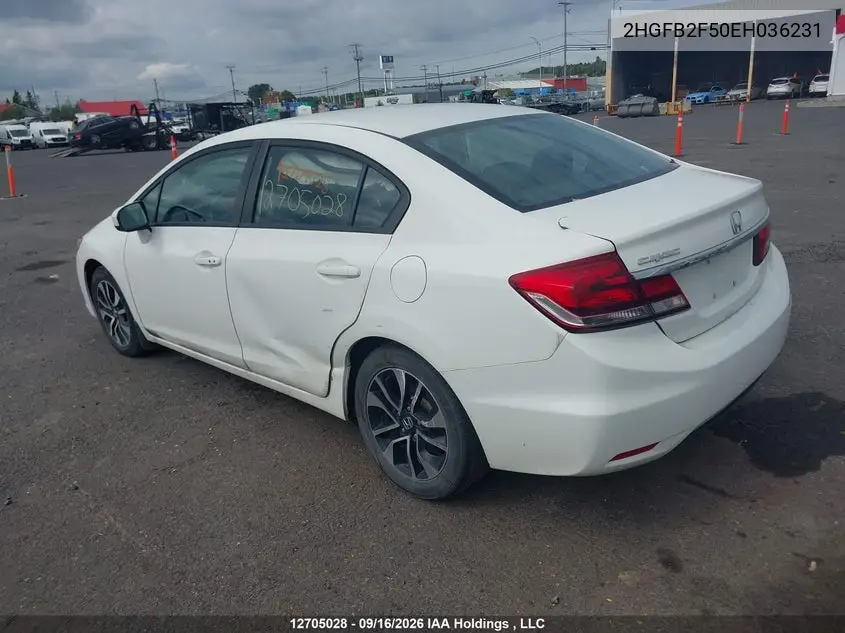 2014 HONDA CIVIC VIN 2HGFB2F50EH036231 — фото 3