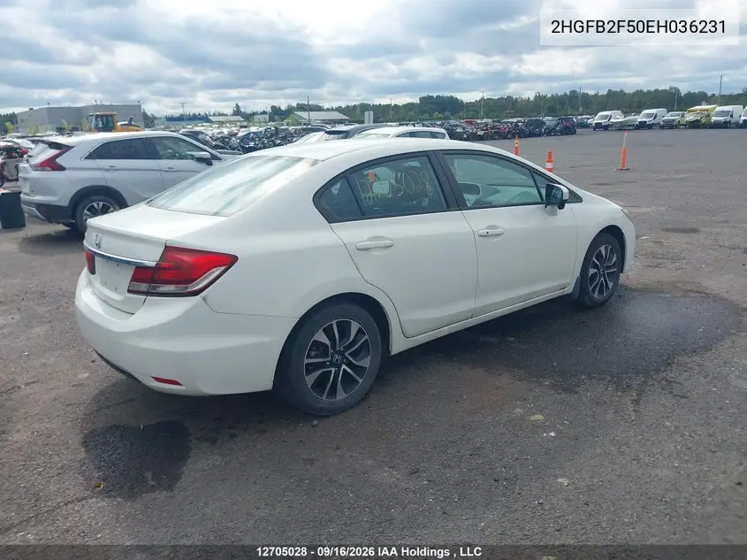 2014 HONDA CIVIC VIN 2HGFB2F50EH036231 — фото 4