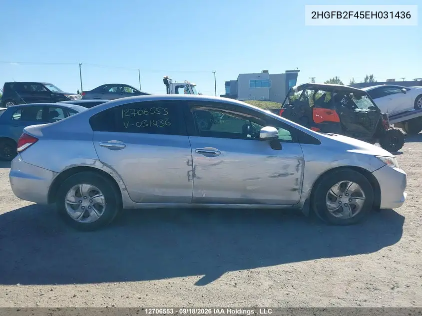 2014 HONDA CIVIC VIN 2HGFB2F45EH031436 — фото 13