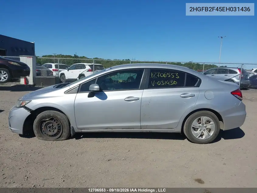 2014 HONDA CIVIC VIN 2HGFB2F45EH031436 — фото 14