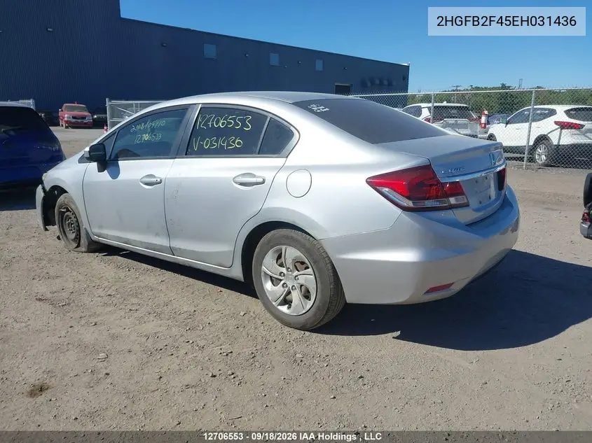 2014 HONDA CIVIC VIN 2HGFB2F45EH031436 — фото 3