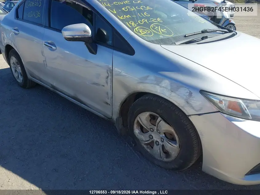 2014 HONDA CIVIC VIN 2HGFB2F45EH031436 — фото 6