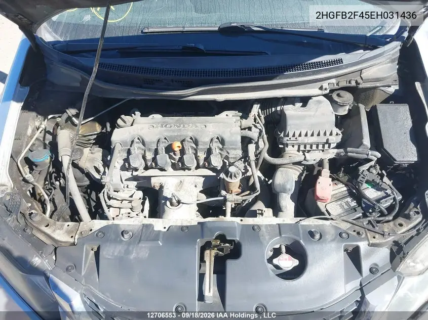 2014 HONDA CIVIC VIN 2HGFB2F45EH031436 — фото 9