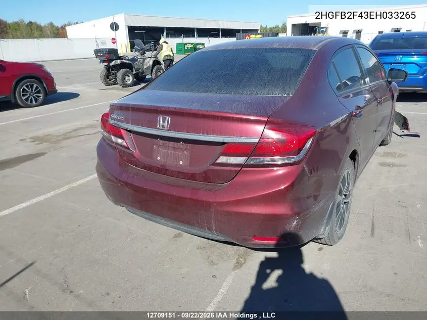 2014 HONDA CIVIC VIN 2HGFB2F43EH033265 — фото 4