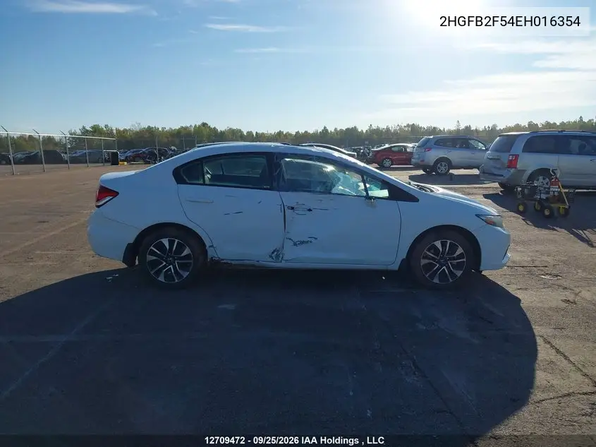 2014 HONDA CIVIC VIN 2HGFB2F54EH016354 — фото 12