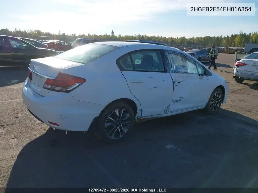 2014 HONDA CIVIC VIN 2HGFB2F54EH016354 — фото 4