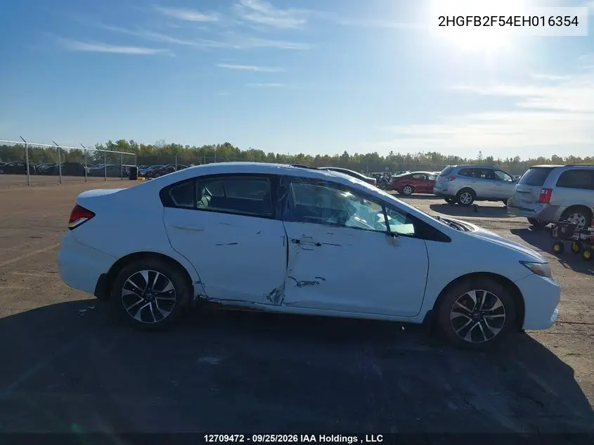 2014 HONDA CIVIC VIN 2HGFB2F54EH016354 — фото 6