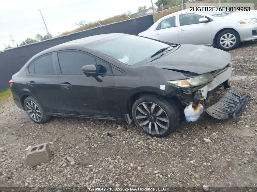 HONDA CIVIC 2014, VIN 2HGFB2F76EH019953