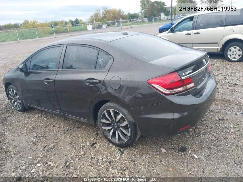 2014 HONDA CIVIC VIN 2HGFB2F76EH019953 — фото 3