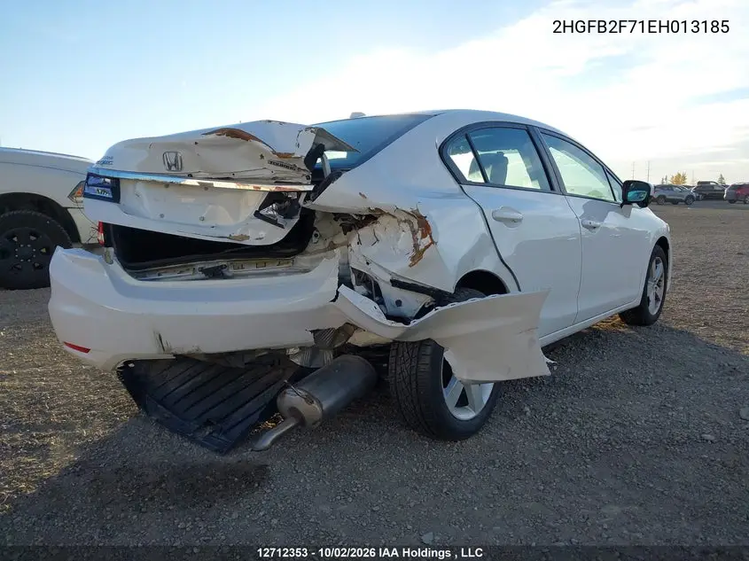 2014 HONDA CIVIC VIN 2HGFB2F71EH013185 — фото 4