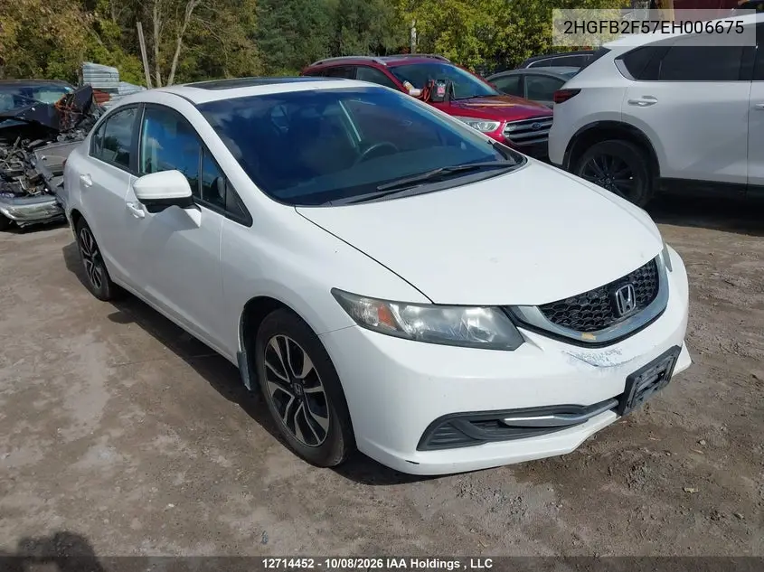 HONDA CIVIC 2014, VIN 2HGFB2F57EH006675