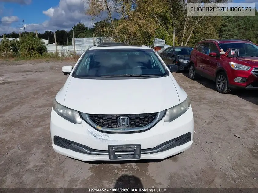 2014 HONDA CIVIC VIN 2HGFB2F57EH006675 — фото 12