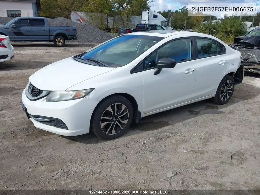 2014 HONDA CIVIC VIN 2HGFB2F57EH006675 — фото 14
