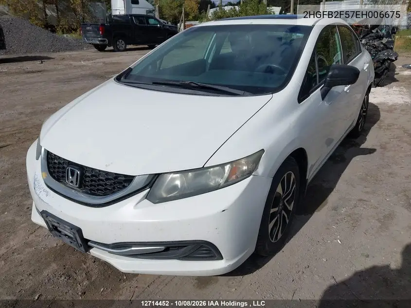 2014 HONDA CIVIC VIN 2HGFB2F57EH006675 — фото 2