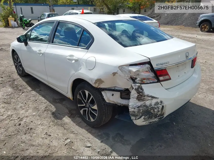 2014 HONDA CIVIC VIN 2HGFB2F57EH006675 — фото 3