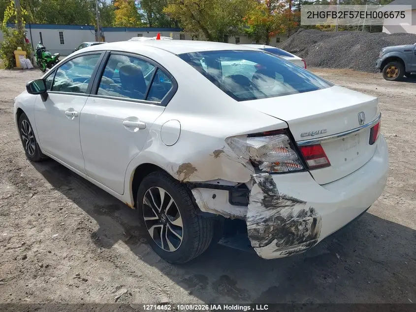 2014 HONDA CIVIC VIN 2HGFB2F57EH006675 — фото 6