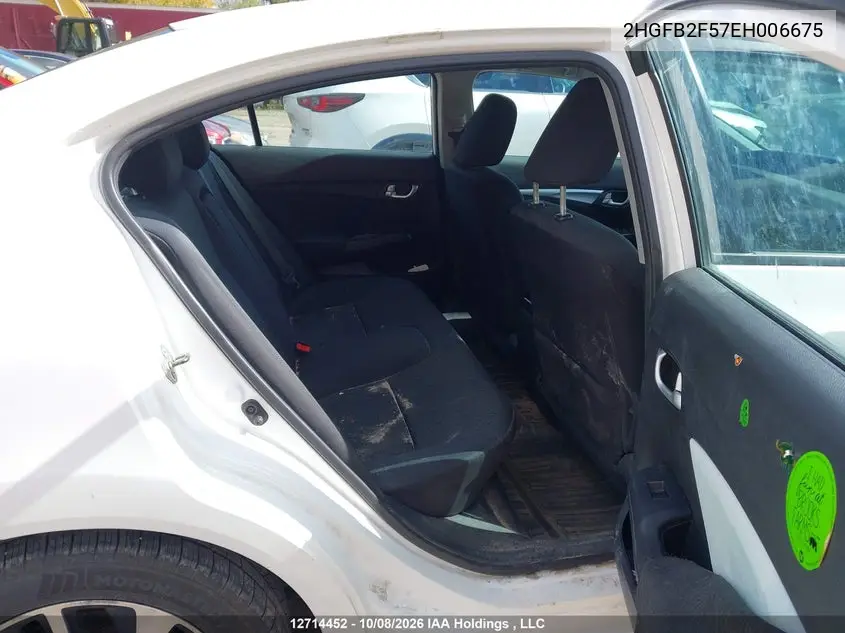 2014 HONDA CIVIC VIN 2HGFB2F57EH006675 — фото 8