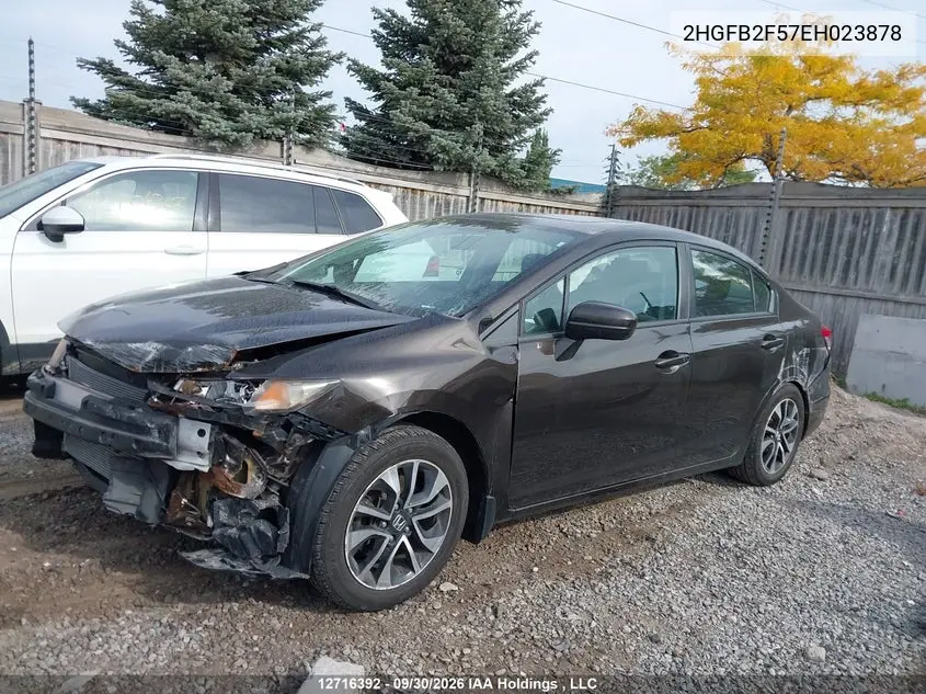 2014 HONDA CIVIC VIN 2HGFB2F57EH023878 — фото 2