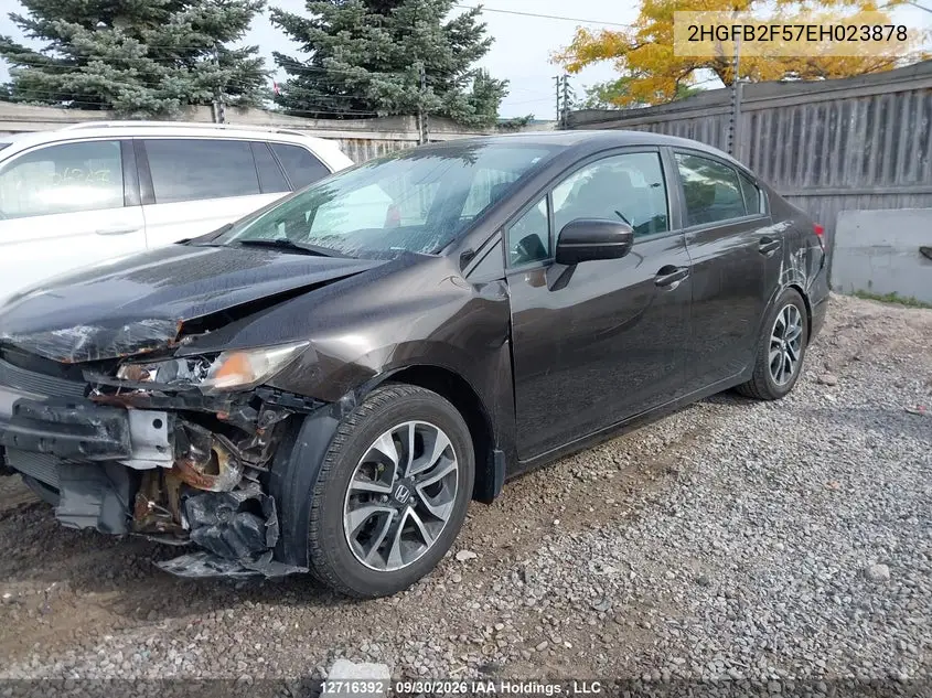 2014 HONDA CIVIC VIN 2HGFB2F57EH023878 — фото 6