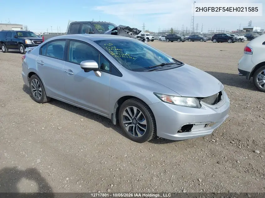 HONDA CIVIC 2014, VIN 2HGFB2F54EH021585