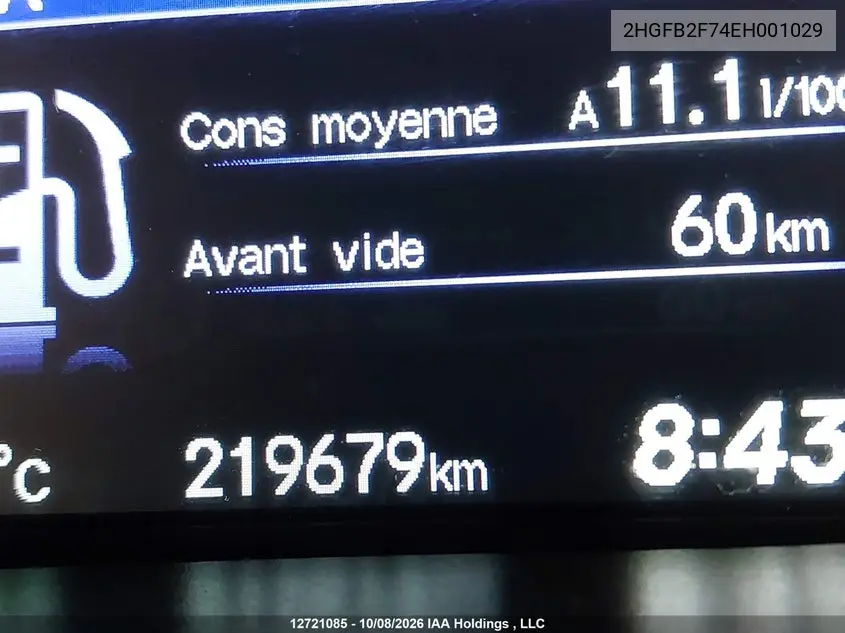 2014 HONDA CIVIC VIN 2HGFB2F74EH001029 — фото 16