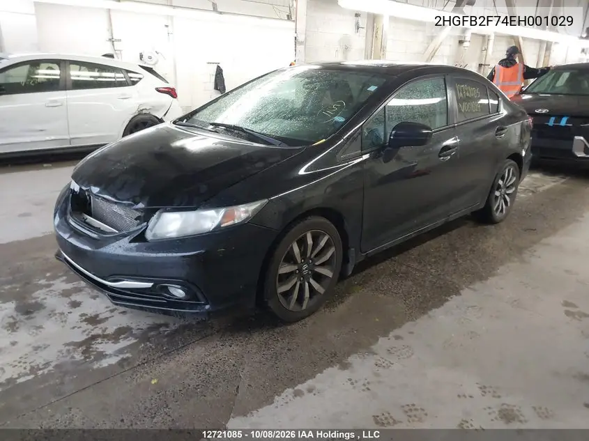 2014 HONDA CIVIC VIN 2HGFB2F74EH001029 — фото 2