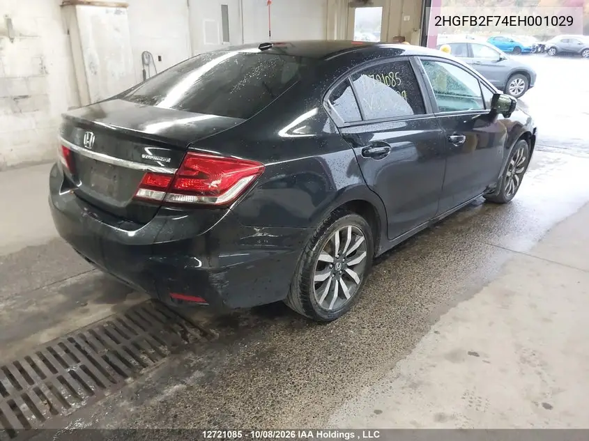 2014 HONDA CIVIC VIN 2HGFB2F74EH001029 — фото 4
