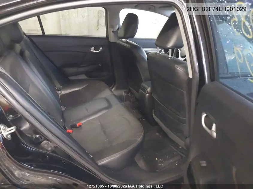 2014 HONDA CIVIC VIN 2HGFB2F74EH001029 — фото 8