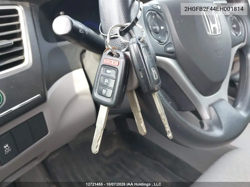 2014 HONDA CIVIC VIN 2HGFB2F44EH001814 — фото 11
