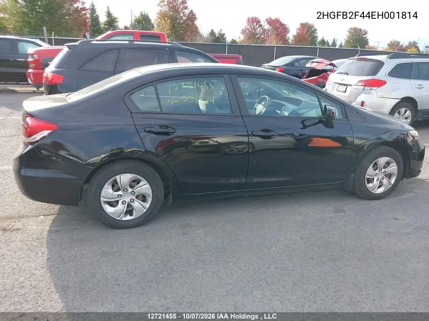 2014 HONDA CIVIC VIN 2HGFB2F44EH001814 — фото 13
