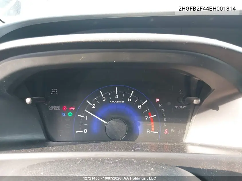 2014 HONDA CIVIC VIN 2HGFB2F44EH001814 — фото 7