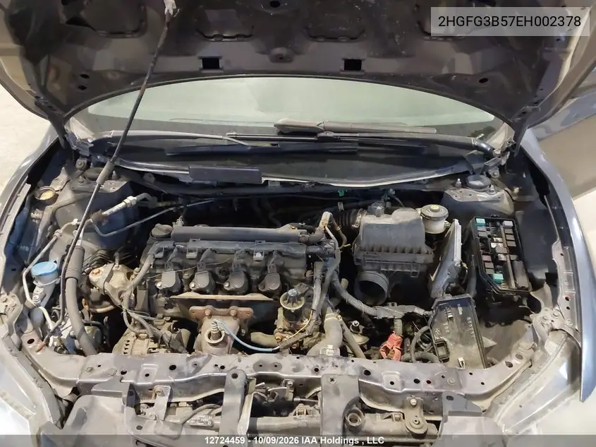 2014 HONDA CIVIC VIN 2HGFG3B57EH002378 — фото 10