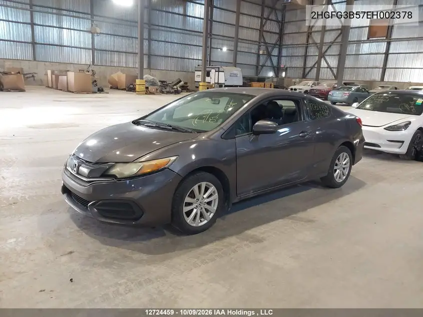 2014 HONDA CIVIC VIN 2HGFG3B57EH002378 — фото 2
