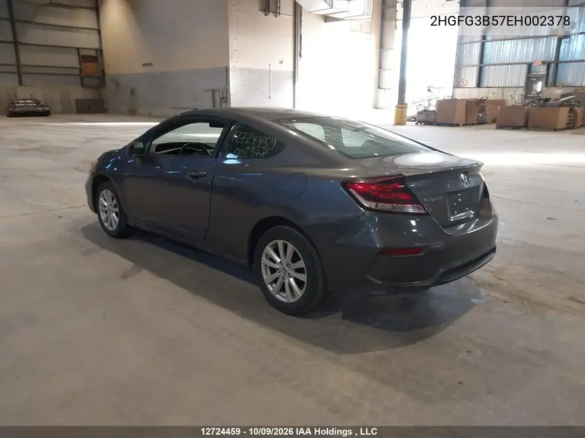 2014 HONDA CIVIC VIN 2HGFG3B57EH002378 — фото 3