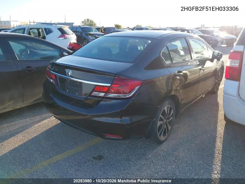 2014 HONDA CIVIC VIN 2HGFB2F51EH033306 — фото 4