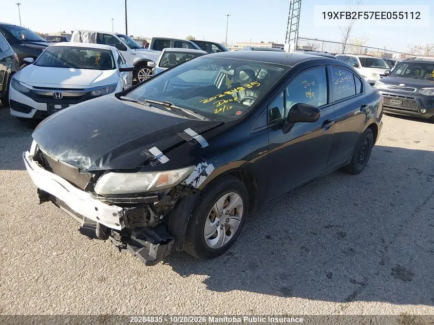 2014 HONDA CIVIC VIN 19XFB2F57EE055112 — фото 2