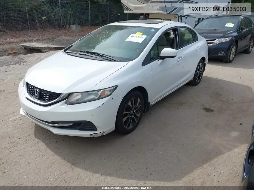 2014 HONDA CIVIC VIN 19XFB2F89EE035003 — фото 2
